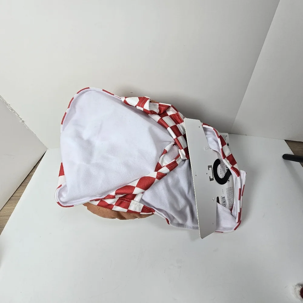 Bootique Dog Hamburger Costume with Red Checkered Pattern Sz S Nwt - Picture 4 of 6